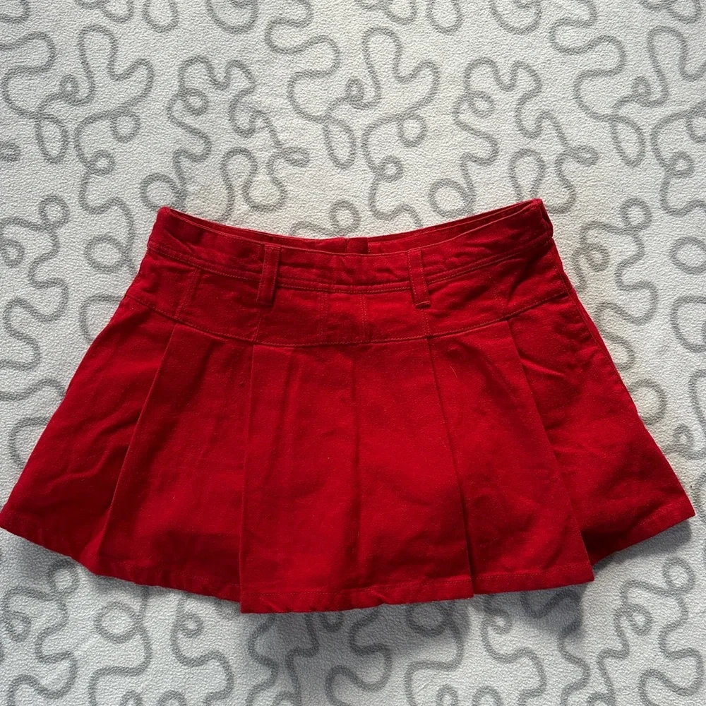 Free People Serena Micro Skort in Red